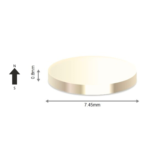 High-Performance N38H Neodymium Rare Earth Disc Magnet D7.45 x 0.8 mm | Durable & Versatile for Multiple Applications