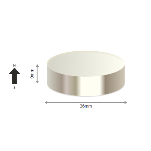 High-Performance N38H Neodymium Rare Earth Disc Magnet D36 x 9 mm | Durable & Versatile for Multiple Applications