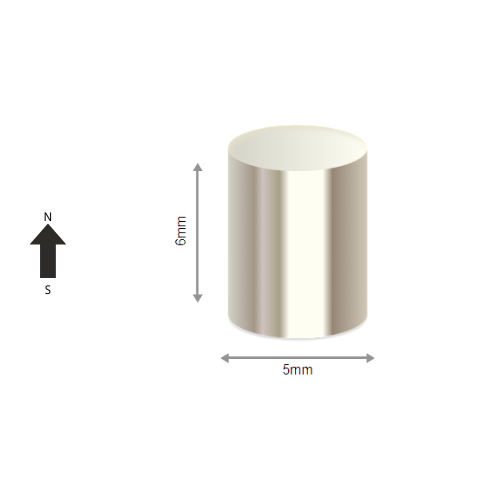 High-Performance N48H Neodymium Rare Earth Cylinder Magnet D5 x 6 mm | Durable &Versatile for Multiple Applications
