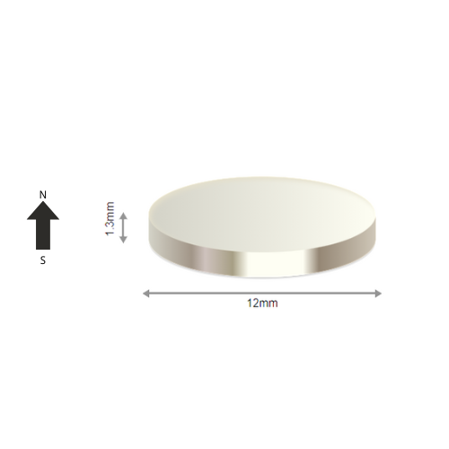 High-Performance N35H Neodymium Rare Earth Disc Magnet D12 x 1.3 mm | Durable & Versatile for Multiple Applications