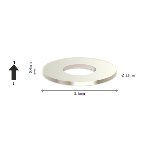 High-Performance N35H Neodymium Rare Earth Ring Magnet D8.1 x D3.6 x 0.4 mm | Durable &Versatile for Multiple Applications