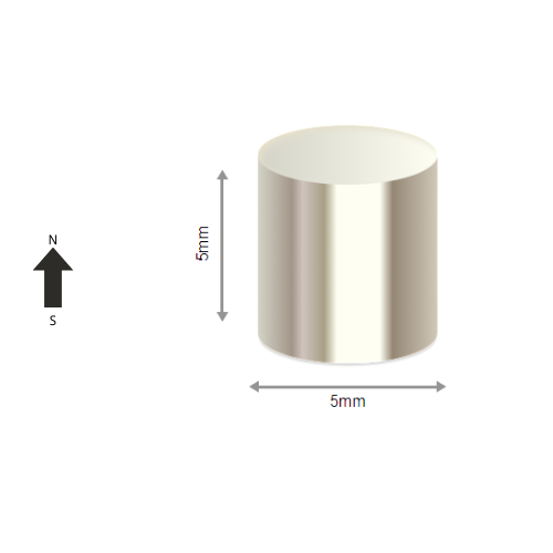 High-Performance N48 Neodymium Rare Earth Cylinder Magnet D5 x 5 mm | Durable &Versatile for Multiple Applications