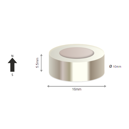 High-Performance N38UH Neodymium Rare Earth Ring Magnet D19 x D10 x 5.5 mm | Durable &Versatile for Multiple Applications