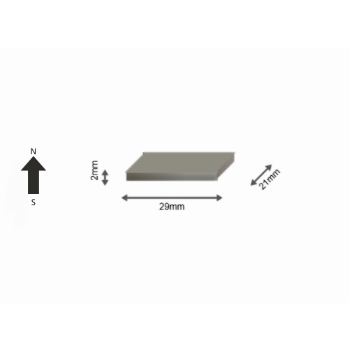 High-Performance 42SH Neodymium Rare Earth Rectangular Magnet 29 x 21 x 2 mm | Durable &Versatile for Multiple Applications