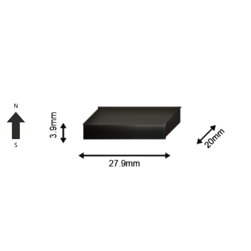 High-Performance N38EH Neodymium Rare Earth Rectangular Magnet 27.9 x 20 x 3.9 mm | Durable &Versatile for Multiple Applications