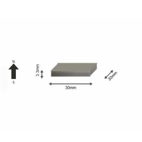 High-Performance 35SH Neodymium Rare Earth Rectangular Magnet 30 x 20 x 3.3 mm | Durable &Versatile for Multiple Applications