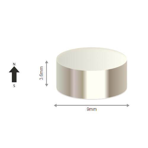 High-Performance N48H Neodymium Rare Earth Disc Magnet D9 x 3.6 mm | Durable &Versatile for Multiple Applications