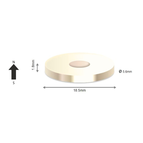 High-Performance N35M Neodymium Rare Earth Ring Magnet φ18.5 x φ5.6 x 1.8 mm | Durable & Versatile for Multiple Applications