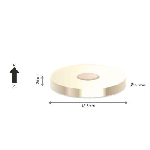 High-Performance N42 Neodymium Rare Earth Ring Magnet D18.5 x D5.6 x 2 mm | Durable &amp; Versatile for Multiple Applications
