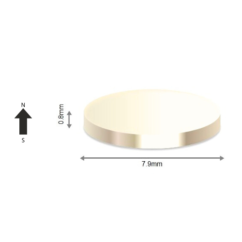 High-Performance N46H Neodymium Rare Earth Disc Magnet D7.9 x 0.8 mm | Durable &Versatile for Multiple Applications