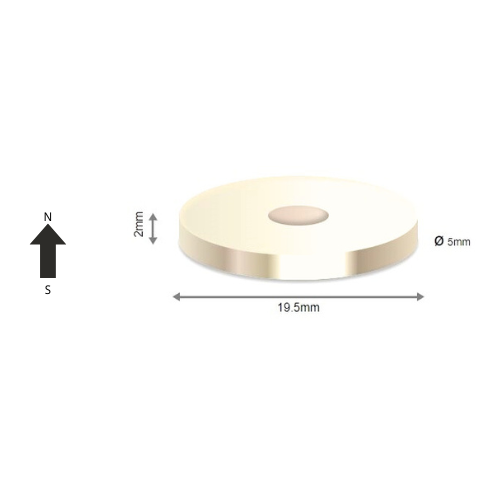 High-Performance N35 Neodymium Rare Earth Ring Magnet D19.5 x D5 x 2 mm | Durable &Versatile for Multiple Applications