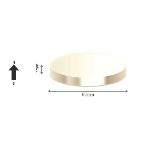 High-Performance N46H Neodymium Rare Earth Disc Magnet D9.5 x 1 mm | Durable &amp; Versatile for Multiple Applications