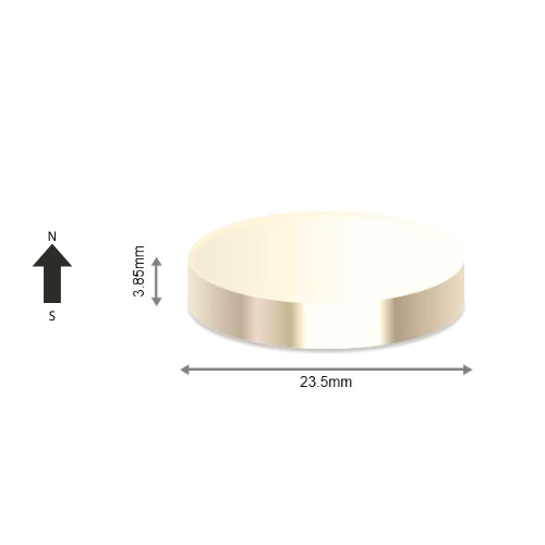 High-Performance N49M Neodymium Rare Earth Disc Magnet D23.5 x 3.85 mm | Durable &Versatile for Multiple Applications