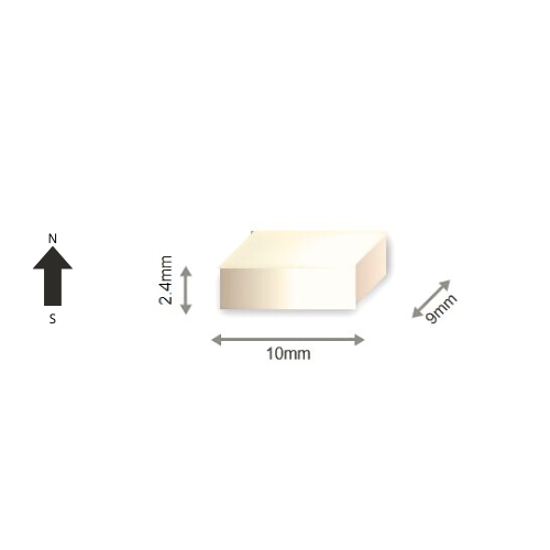 High-Performance N48SH Neodymium Rare Earth Rectangular Magnet 10 x 9 x 2.4 mm | Durable &Versatile for Multiple Applications