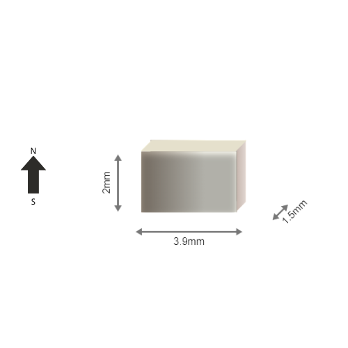 High-Performance N35EH Neodymium Rare Earth Rectangular Magnet 3.9 x 1.5 x 2 mm | Durable &Versatile for Multiple Applications