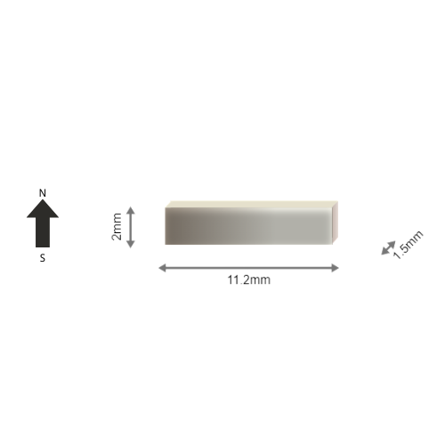 High-Performance N35EH Neodymium Rare Earth Rectangular Magnet 11.2 x 1.5 x 2 mm | Durable &Versatile for Multiple Applications