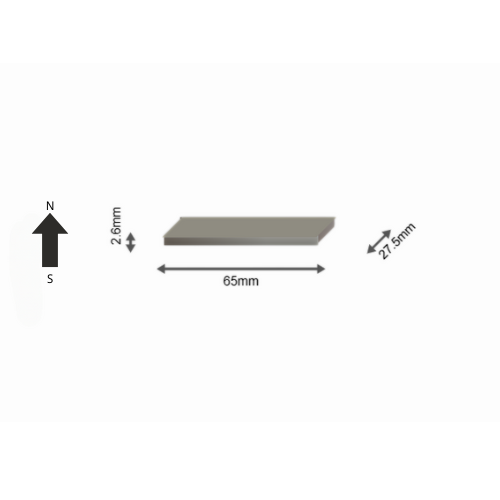 High-Performance MZ38EH Neodymium Rare Earth Rectangular Magnet 65 x 27.5 x 2.6 mm | Durable &Versatile for Multiple Applications