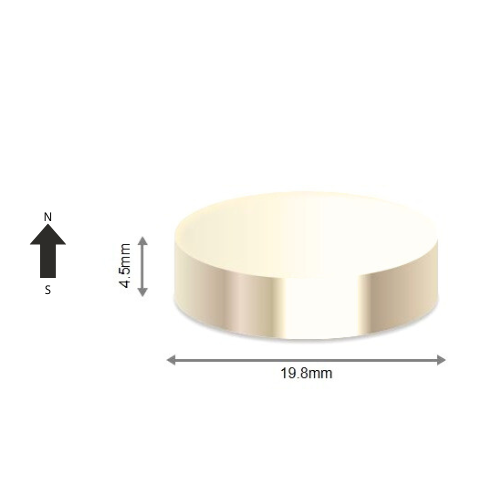 High-Performance 48HP Neodymium Rare Earth Disc Magnet D19.8 x 4.5 mm | Durable & Versatile for Multiple Applications