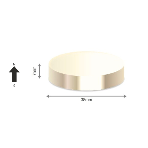 High-Performance 40HP Neodymium Rare Earth Disc Magnet D38 x 7 mm | Durable &Versatile for Multiple Applications