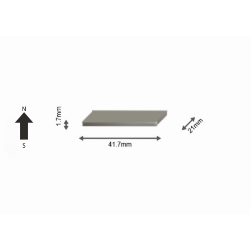 High-Performance 52SH Neodymium Rare Earth Rectangular Magnet 41.7 x 21 x 1.7 mm | Durable &Versatile for Multiple Applications