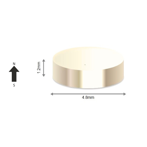 High-Performance N42 Neodymium Rare Earth Disc Magnet D4.8 x 1.2 mm | Durable &Versatile for Multiple Applications