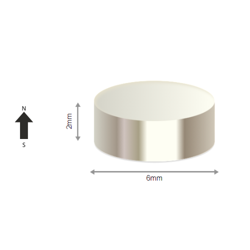 High-Performance 35SH Neodymium Rare Earth Disc Magnet D6 x 2 mm | Durable &Versatile for Multiple Applications