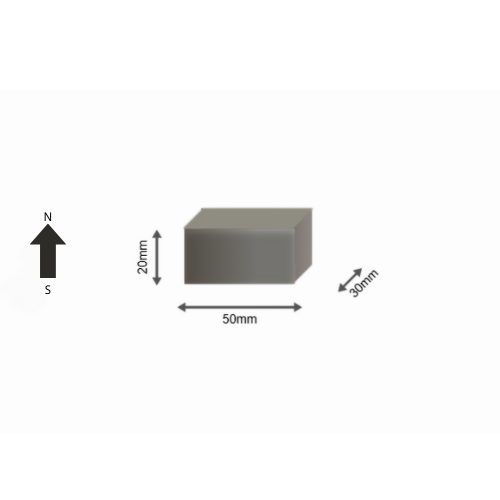 High-Performance 35SH Neodymium Rare Earth Rectangular Magnet 50 x 30 x 20 mm | Durable &Versatile for Multiple Applications