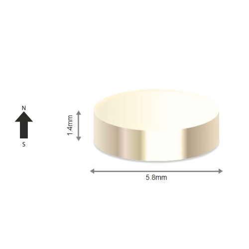 High-Performance N42 Neodymium Rare Earth Disc Magnet D5.8 x 1.4 mm | Durable &Versatile for Multiple Applications