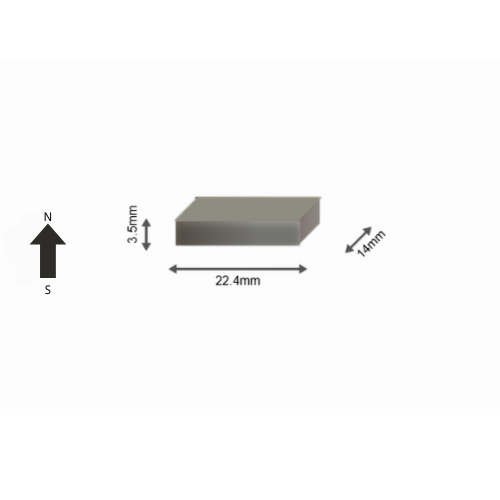 High-Performance N42UH Neodymium Rare Earth Rectangular Magnet 22.4 x 14 x 3.5 mm | Durable &Versatile for Multiple Applications