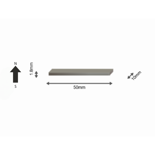 High-Performance 52SH Neodymium Rare Earth Rectangular Magnet 50 x 10 x 1.8 mm | Durable & Versatile for Multiple Applications