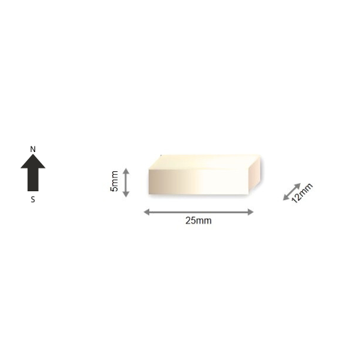 High-Performance 38SH Neodymium Rare Earth Rectangular Magnet 25 x 12 x 5 mm | Durable &Versatile for Multiple Applications