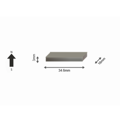 High-Performance 42SH-ST Neodymium Rare Earth Rectangular Magnet 34.6 x 16 x 3 mm | Durable &Versatile for Multiple Applications