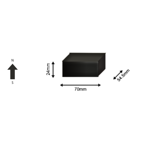 High-Performance N42SH Neodymium Rare Earth Rectangular Magnet 70 x 54.5 x 24 mm | Durable &Versatile for Multiple Applications