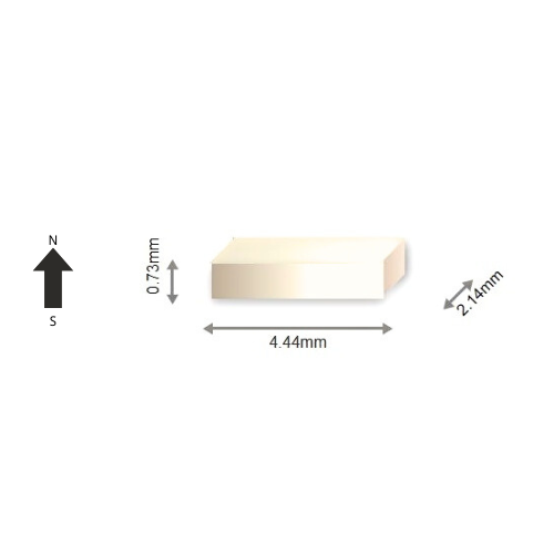 High-Performance N52H Neodymium Rare Earth Rectangular Magnet 4.44 x 2.14 x 0.73 mm | Durable &Versatile for Multiple Applications
