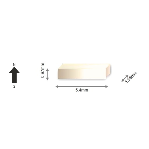 High-Performance N55H Neodymium Rare Earth Rectangular Magnet 5.4 x 1.98 x 0.87 mm | Durable &Versatile for Multiple Applications