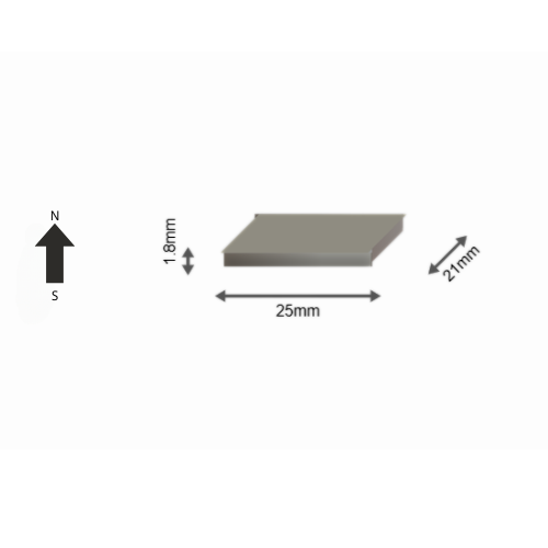 High-Performance MS52SH Neodymium Rare Earth Rectangular Magnet 25 x 21 x 1.8 mm | Durable &Versatile for Multiple Applications