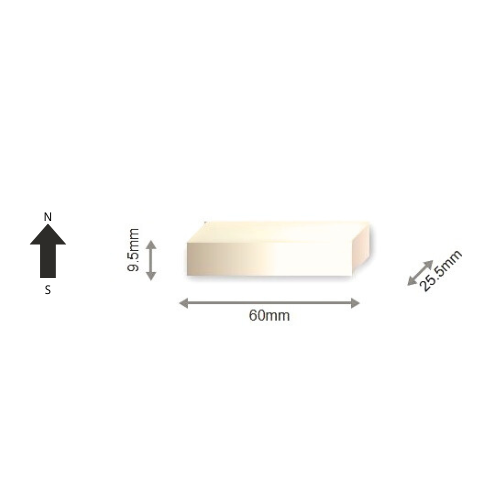 High-Performance 40UH Neodymium Rare Earth Rectangular Magnet 60 x 25.5 x 9.5 mm | Durable &Versatile for Multiple Applications