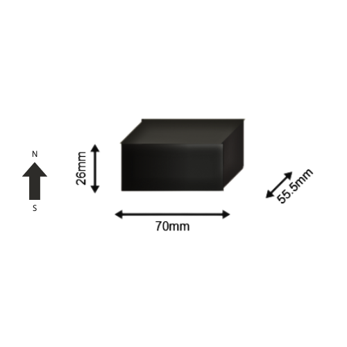 High-Performance N42SH Neodymium Rare Earth Rectangular Magnet 70 x 55.5 x 26 mm | Durable & Versatile for Multiple Applications