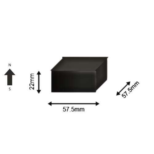 High-Performance N42SH+ Neodymium Rare Earth Rectangular Magnet 57.5 x 57.5 x 22 mm | Durable & Versatile for Multiple Applications