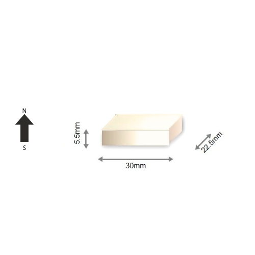 High-Performance 38UH Neodymium Rare Earth Rectangular Magnet 30 x 22.2 x 5.5 mm | Durable &Versatile for Multiple Applications